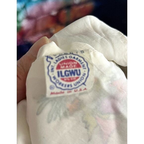 Vintage Herbert Levy Floral Print Button Down House Coat Dress XL - Picture 14 of 14